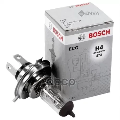 Лампа Накаливания Eco H4 12V 60/55W P43t Bosch 