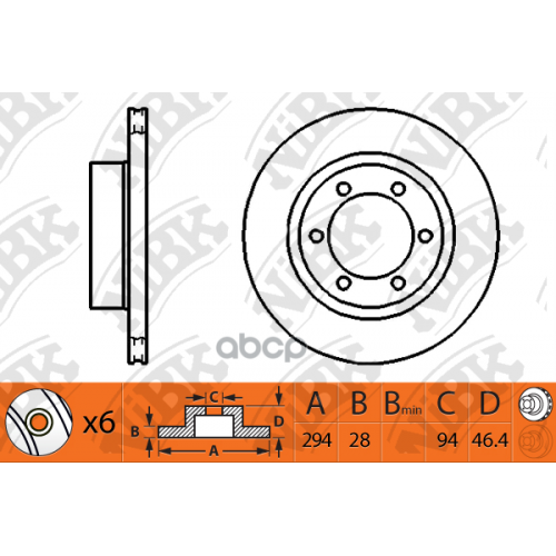 Диск Тормозной Mitsubishi L200 05-/Pajero Sport 08- Передний Вент.d 293Мм. NiBK 
