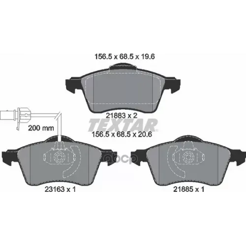 Колодки Тормозные Дисковые К Т 4 Шт. Textar 