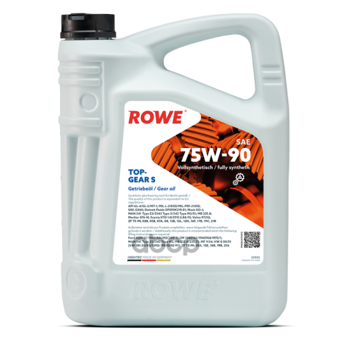 Rowe Hightec Topgear 75W-90 S Gl-4/Gl-5/Mt-1 Трансмиссионное Масло Синтетическое 5L ROWE 