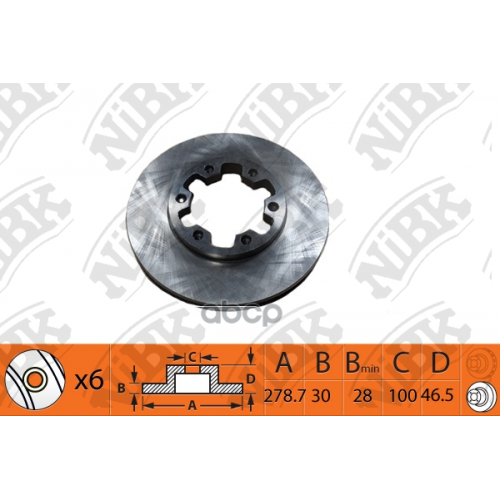 Диск Торм.пер. Nissan Urvan 2.4-3.0 00-12 NiBK 