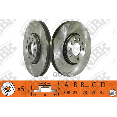 Диск Тормозной Opel Zafira/Meriva 05- 1.4-1.8 NiBK 