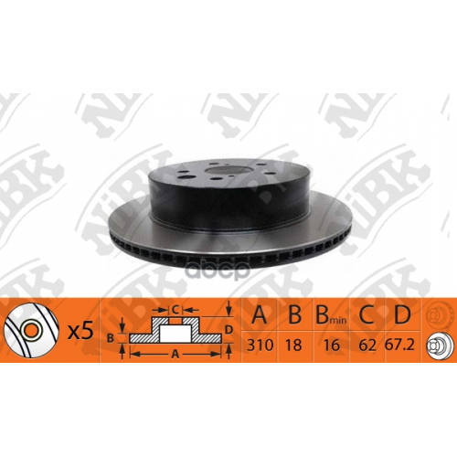 Диск Тормозной Lexus Gs 05- Задн. 310 Мм NiBK 