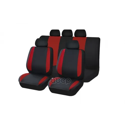 Чехлы Универсальные Modern. Полиэстер. Черн/Красн. Srs Airbag. 9 Предметов. Поролон 2Мм. 2 Молнии Kraft 