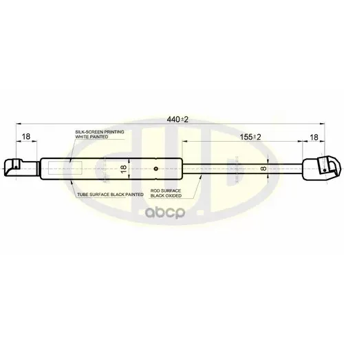 Амортизатор Капота Hyu Santa Fe (Sm) 02/01- 300N L=440/155Mm G.U.D 