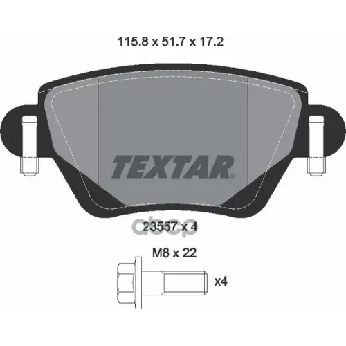 Колодки Тормозные Дисковые К Т 4 Шт. Textar 