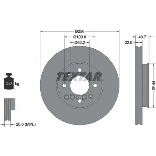 Тормозной Диск С Покрытием Pro Textar 