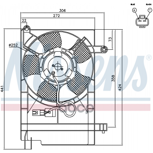 Вентилятор Радиатора Daewoo Kalos 1.4 03- Nissens 