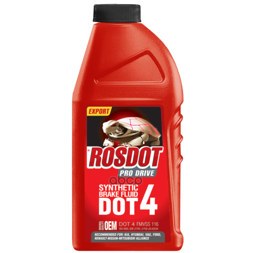 Жидкость Тормозная Rosdot Dot4 Pro Drive В П/Э Бут. 455 Г ROSDOT 