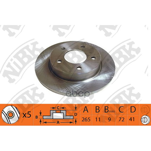 Диск Тормозной Mazda 3 1.4-2.0 03- Задний NiBK 