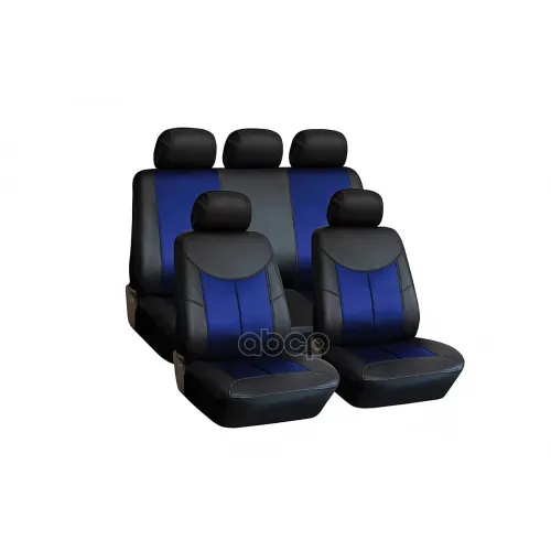 Чехлы Универсальные Style. Экокожа. Черн/Синие. Srs Airbag. 11 Предметов. Поролон 3Мм. 4 Молнии Kraft 