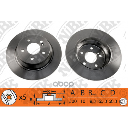 Диск Тормозной Mercedes W211/W212 200-350 Задний D 300Мм. NiBK 