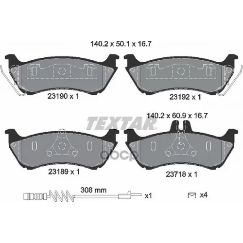Колодки Тормозные Дисковые К Т 4 Шт. Textar 