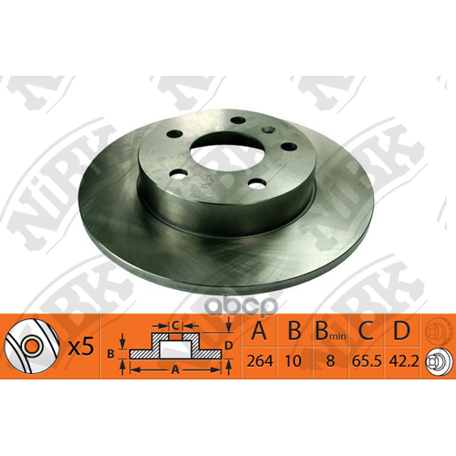 Диск Тормозной Opel Astra H/Meriva 03- Задн. NiBK 