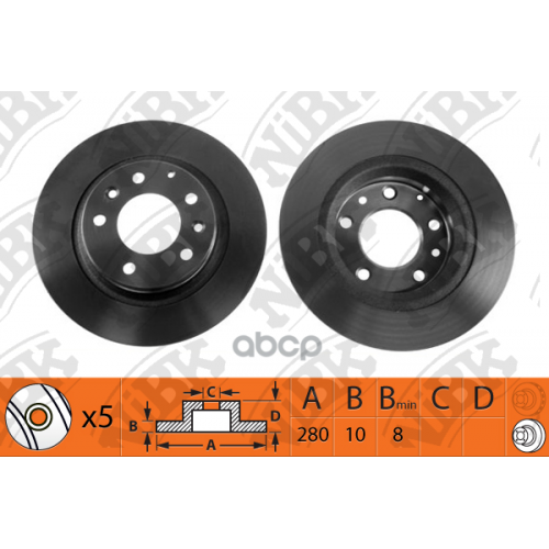 Диск Тормозной Mazda 6 07>/Mx-5 08>/Mazda 323 01>04/Mazda 626 99>02 Задний NiBK 