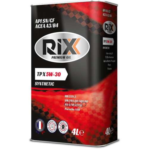 RIXX Rixx Tp X 5W-30 А3/В4 Sn/Cf Масло Моторное Синт. 4L
