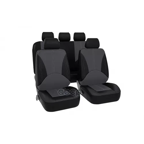 Чехлы Универсальные Elite. Экокожа. Черн/Серые. Srs Airbag. 11 Предметов. Поролон 3Мм. 4 Молнии Kraft 