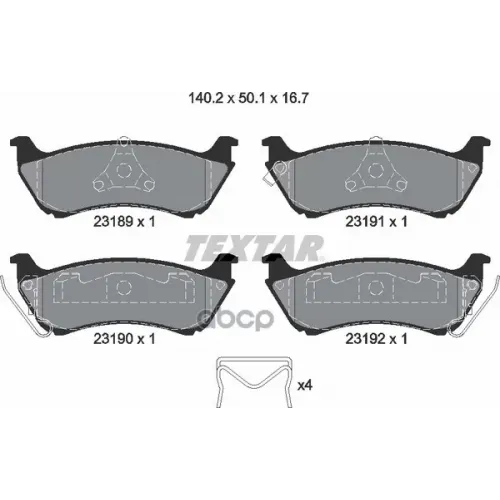 Колодки Тормозные Дисковые К Т 4 Шт. Textar 