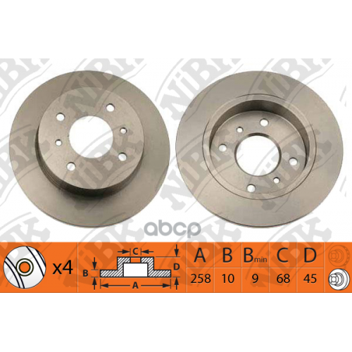 Диск Тормозной Nissan Almera 01- 1.5-1.8 NiBK 