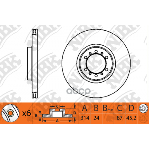 Диск Тормозной Mitsubishi Pajero 2.5-3.0 90-00/Pajero Sport 2.5-3.0 98- Передний NiBK 