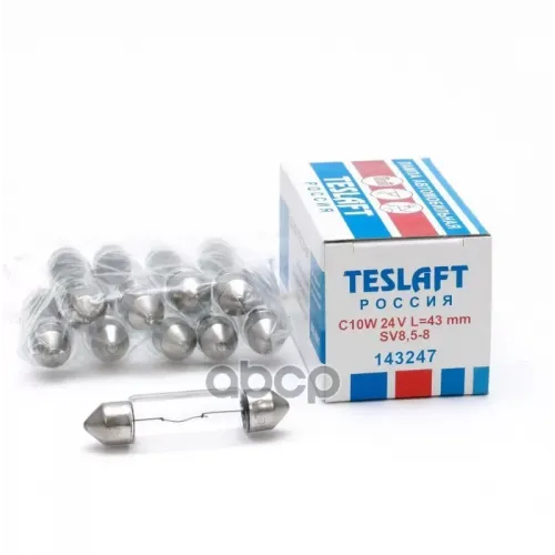 Лампа Накаливания C10w. 24V/10W L=43Mm. Цоколь Sv8,5-8 Teslaft 