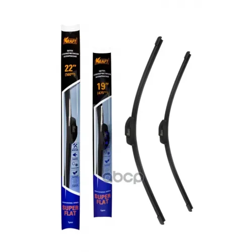 К-Т Бeскаркасных Щеток Стеклоочистителя Teflon 550/475 Мм, 1 Адаптер Kraft KT 830879