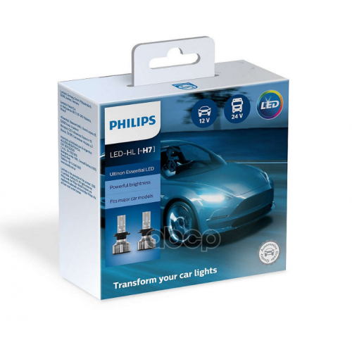 Лампа Светодиодная Led H7 12В/24В 6500К X2 Philips 
