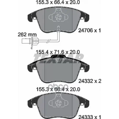Комплект Тормозных Колодок Дисковый Тормоз Textar 