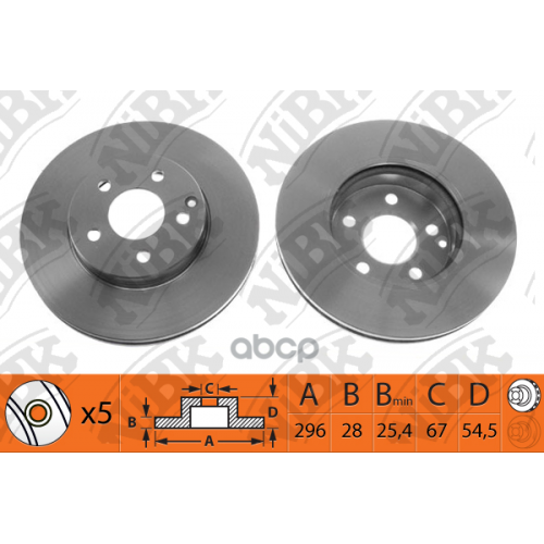 Диск Тормозной Mercedes W211 200-320 Передний D 295Мм. NiBK 