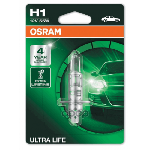 Лампа H1 12V 55W P14.5s Ultra Life (Блистер 1Шт.) Osram 64150ULT-01B