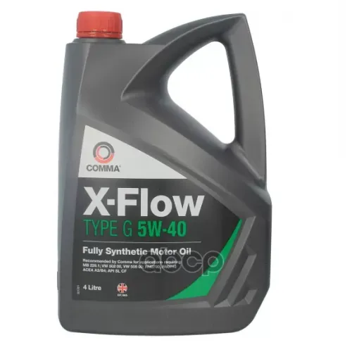 COMMA Масло Моторное 5W40 Comma 4Л Синтетика Xflow Type G