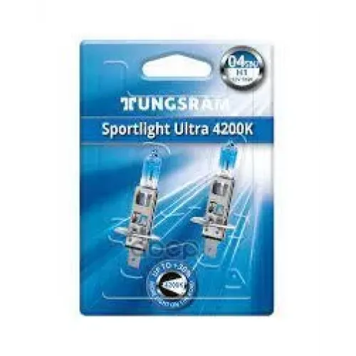 Лампа H1 12V- 55W (P14,5S) (Белый Яркий Свет-Голуб.оттен.) Sportlight Ultra (Блистер.2шт.) 93108035 TUNGSRAM 