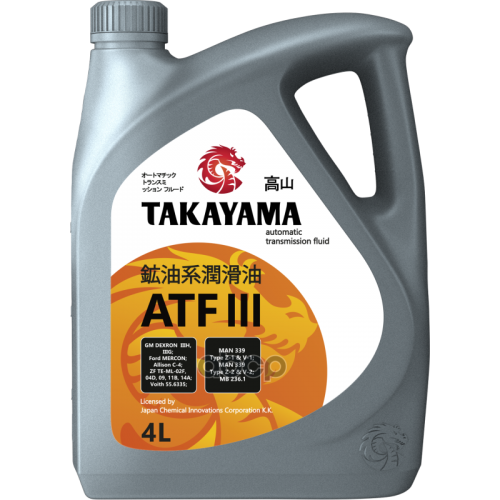 Takayama Atf Dexron Iii Масло Трансмионное Минер (Пластик) (4L) TAKAYAMA 