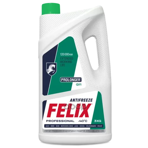 Felix Prolonger G11 Антифриз Зеленый Готовый (3L) Felix 