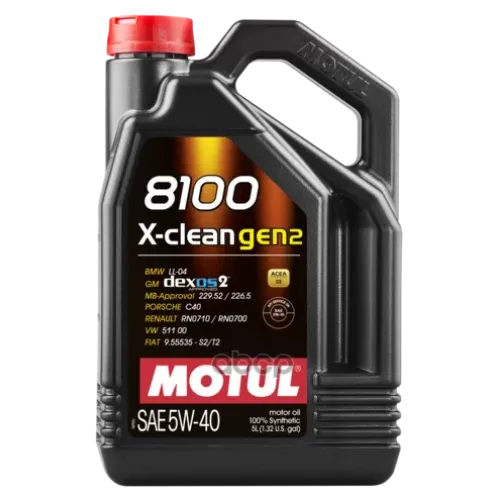 MOTUL Масло Моторное 5W40 Motul 5Л Синтетика 8100 X-Clean Gen2 C3 Bmw Ll-04