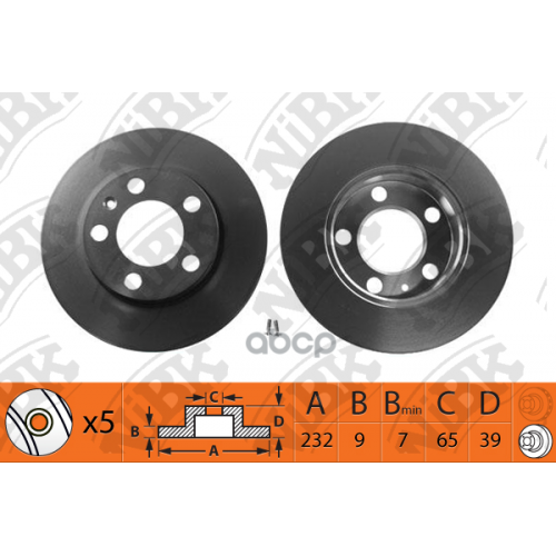 Диск Тормозной Audi A3 97>03/Volkswagen G4/G5/Polo 02> R15 Задний NiBK 