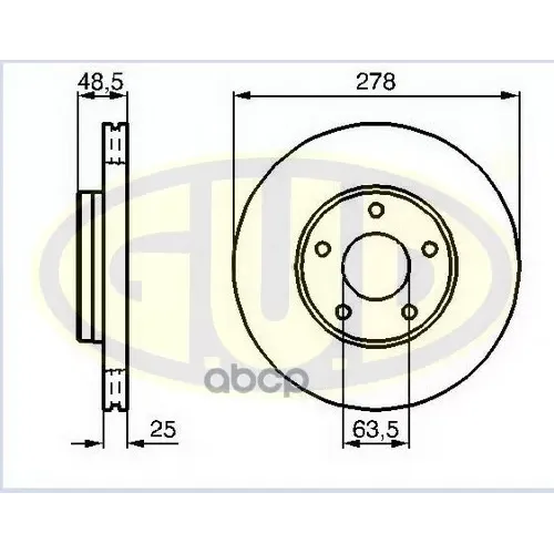 Диск Тормозной Ford Focus/C-Max 04- Перед. Вент. G.U.D 