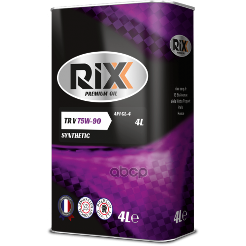 Rixx Tr V 75W-90 Gl-4 Масло Трансмис. Синтетическое 4L RIXX 