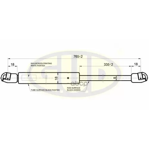Амортизатор Капота Audi A4 (8K2), A4 Avant (8K5) 11/07- 340N L 765/335Mm G.U.D 