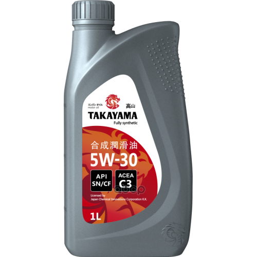 TAKAYAMA Масло Моторное 5W-30 Takayama 1Л Синтетика Sn/Cf, C3 (Пластик)