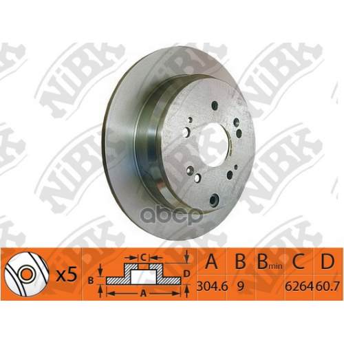 Диск Тормозной Honda Cr-V 02- Задний D 305Мм. NiBK 