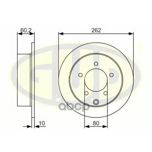 Диск Тормозной Mitsubishi Lancer 08- Задн. G.U.D 