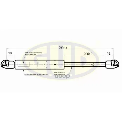 Ggs020523 Амортизатор Багажника Vol 940 (944), 960 (964) 08/90-10/98 310N L 525/ G.U.D 