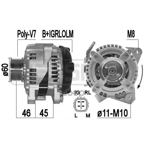 Генератор Toyota Rav Iv 2.0 06- 100A Era 