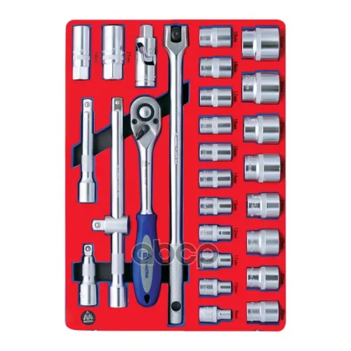 Набор Торцевых Головок 1/2 С Принадлежностями, Шестигранные, Ложемент, 28 Предметов Мастак 5-004028