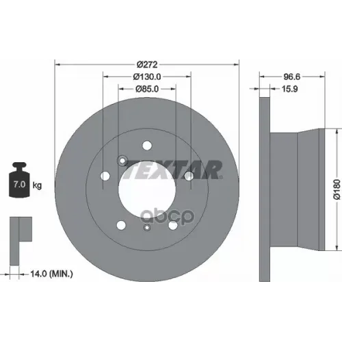 Диск Торм.зад.mercedes W461, W463, W903, W909 89=> Pro Textar 