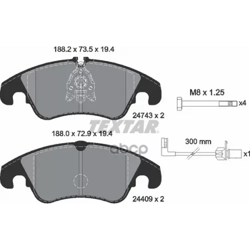 Колодки Тормозные Дисковые К Т 4 Шт. Textar 