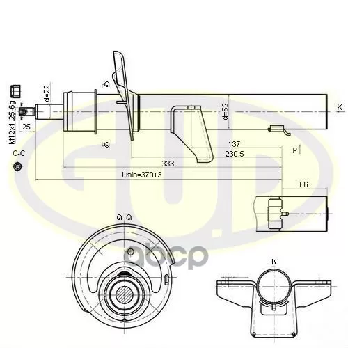 Амортизатор Ford Mondeo Iii 00-07 Зад.газ. G.U.D 