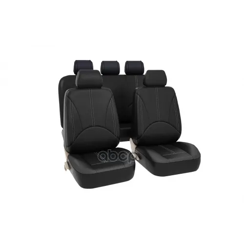 Чехлы Универсальные Elite. Экокожа. Черн/Белая Строчка. Srs Airbag. 11 Предметов. Поролон 3Мм. 4 Молнии Kraft 