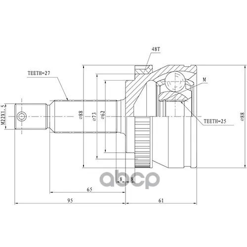 Шрус Hyundai Tucson 2.0 04-10 Нар. +Abs Zikmar 